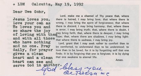 Lot #205 Mother Teresa: 