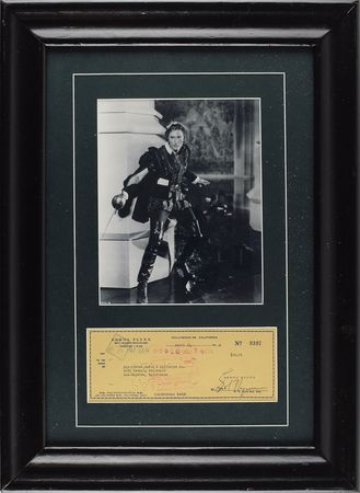 Lot #834 Errol Flynn Check - Image 1
