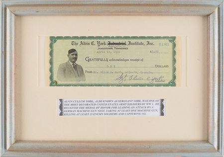 Lot #313 Sgt. Alvin C. York Signed Document - Image 1
