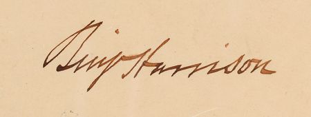 Lot #63 Benjamin Harrison Signed Document - Image 2
