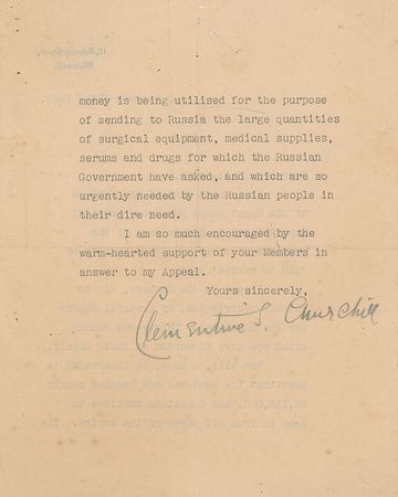 Lot #162 Clementine Churchill: Clementine Churchill raises funds for 