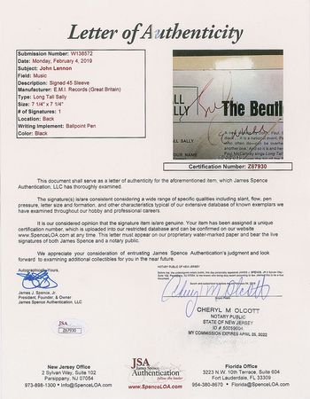 Lot #642 Beatles: John Lennon: Lennon signs the 'Long Tall Sally' EP - Image 4