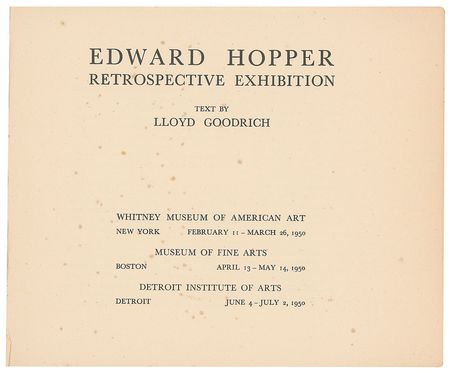 Lot #429 Edward Hopper: Presentation copy of Hopper's retrospective catalogue to its author, the director of the Whitney - Image 3