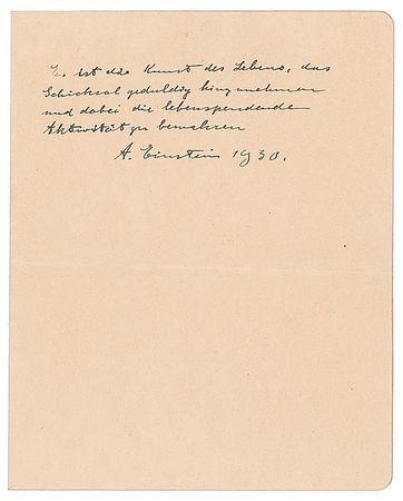 Lot #111 Albert Einstein: Einstein's Art of Life