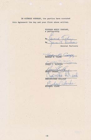 Lot #713 The Byrds Signed Document - Image 1