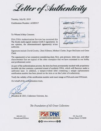 Lot #713 The Byrds Signed Document - Image 2
