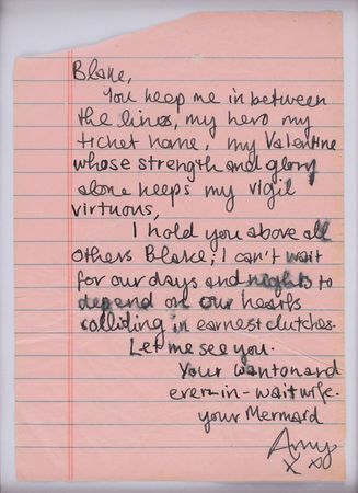 Lot #675 Amy Winehouse: Poetic, emotional letter from Winehouse to her husband—