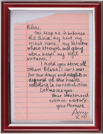 Lot #675 Amy Winehouse: Poetic, emotional letter from Winehouse to her husband—
