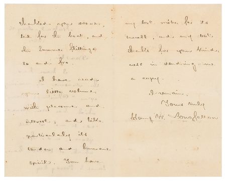 Lot #582 Henry Wadsworth Longfellow Handwritten Letter Signed and Signature - Image 2