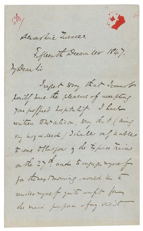 Lot #482. Charles Dickens: Dickens opens the Glasgow Athenaeum in 1847