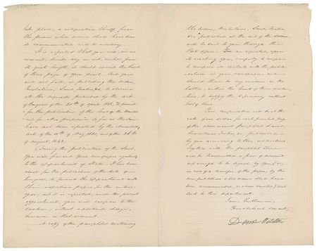 Lot #234 Daniel Webster: Appointing a newspaper to cover the 27th Congress - Image 2