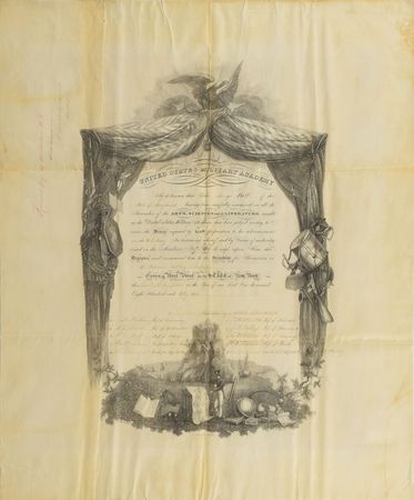 Lot #245 Robert E. Lee: Remarkable 1853 West Point diploma signed by Lee as superintendent - Image 1