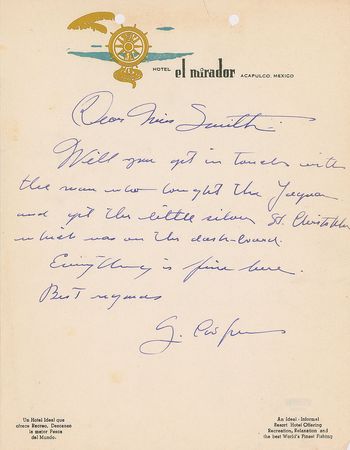 Lot #816 Gary Cooper Handwritten Letter Signed - Image 1