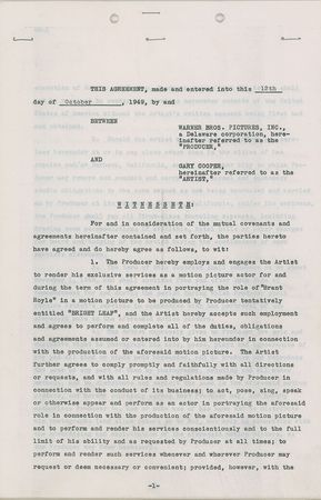Lot #817 Gary Cooper Signed Document - Image 2