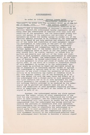 Lot #818 Francis Ford Coppola Signed Document - Image 2