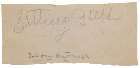 Lot #143 Sitting Bull: Scarce autograph of famed Sioux chief Sitting Bull - Image 1