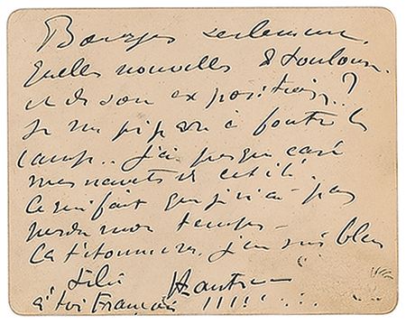 Lot #435 Henri de Toulouse-Lautrec Handwritten Letter Signed - Image 2