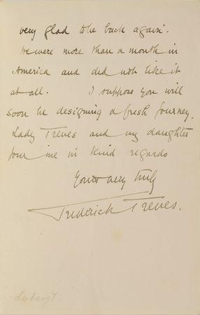 Lot #230 Frederick Treves Handwritten Letter Signed - Image 2