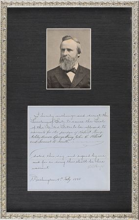 Lot #65 Rutherford B. Hayes Signed Document - Image 1