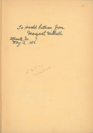 Lot #513 Margaret Mitchell: Inscribed Finnish first edition of Gone With the Wind, inscribed to her Macmillan editor - Image 2