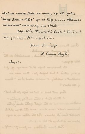 Lot #485 Arthur Conan Doyle: Doyle displays 