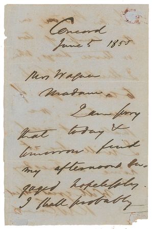 Lot #487 Ralph Waldo Emerson Handwritten Letter Signed - Image 1