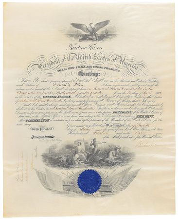 Lot #25 Woodrow Wilson Signed Document