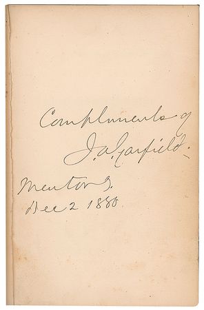 Lot #20 James A. Garfield: Signed by president-elect Garfield - Image 2