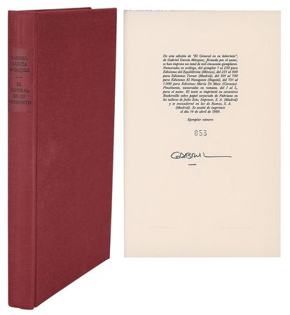 Lot #506 Gabriel García Márquez Book - Image 1