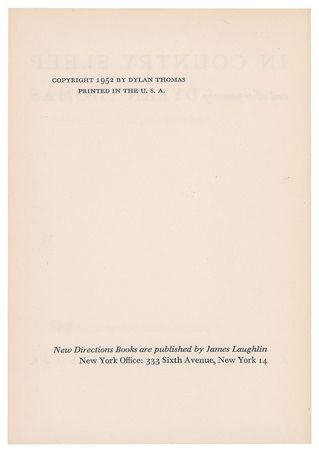 Lot #521 Dylan Thomas: Signed first edition of In Country Sleep - Image 4