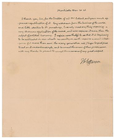 Lot #2 Thomas Jefferson: Jefferson on the study of