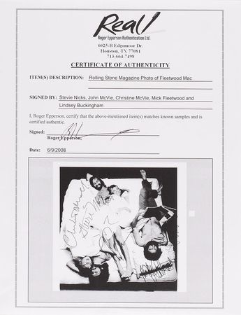 Lot #649 Fleetwood Mac Signed Photograph - Image 3