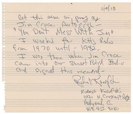 Lot #646 Jim Croce Album - Image 3
