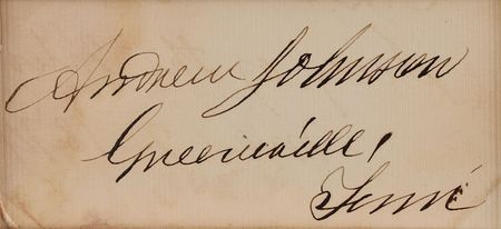 Lot #69 Andrew Johnson Signature - Image 2