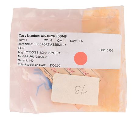 Lot #2225  Apollo Helmet Feedport Assembly Cover - Image 1