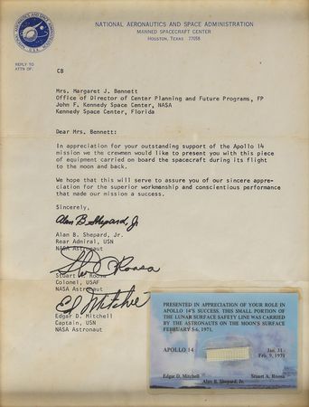 Lot #2456  Apollo 14 Lunar Flown Safety Line - Image 1