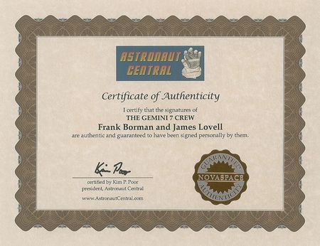 Lot #2187  Gemini 7: Borman and Lovell Signed Photograph - Image 2