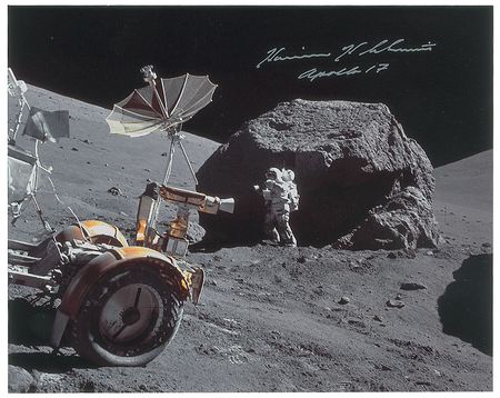 Lot #2510 Harrison Schmitt Signed Photograph - Image 1