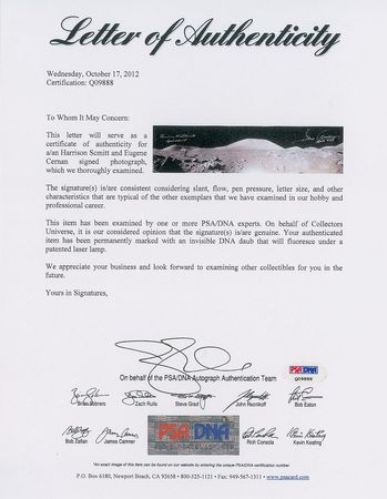 Lot #2495  Apollo 17: Cernan and Schmitt Signed Panoramic Photograph - Image 2