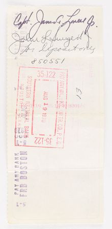 Lot #2305  Apollo 13 Robbins Medal with James Lovell and Jack Swigert Signed Check - Image 3