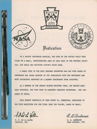 Lot #2183  Gemini 11 Recovery Program - Image 2