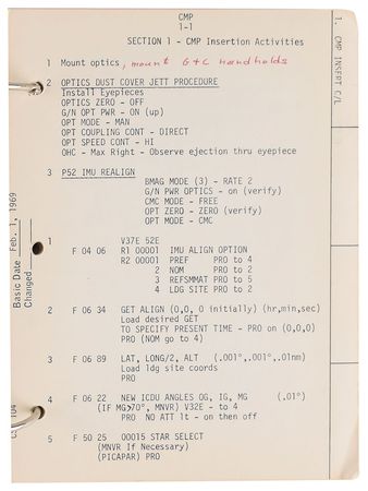 Lot #2097  Apollo 7 Flight Crew Abbreviated Checklist Used by Russ Larson - Image 7