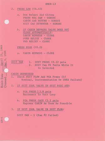 Lot #2071  Apollo 10 Contingency Checklist Used by Russ Larson - Image 6
