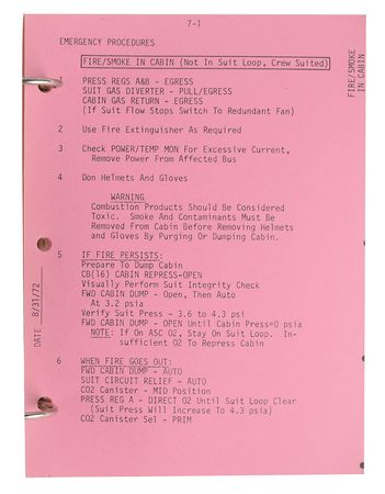 Lot #2096  Apollo 17 LM Contingency Checklist (MIT Copy) - Image 5