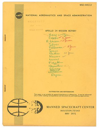 Lot #2093  Apollo 14 Mission Report - Image 1