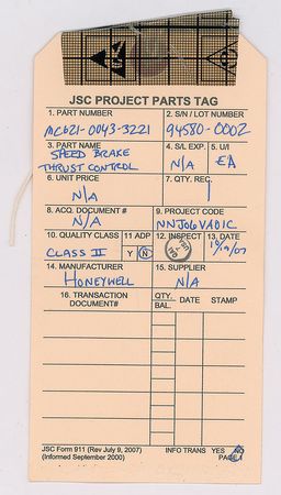 Lot #2650  Space Shuttle Speed Brake/Thrust Control - Image 7