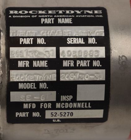 Lot #2238  Gemini Rocketdyne SE-6 RCS Thruster - Image 3