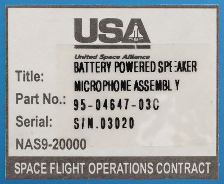 Lot #2649  Space Shuttle Speaker/Microphone Assembly Prototype - Image 2