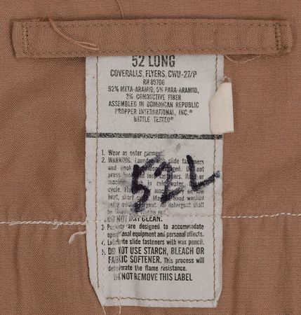 Lot #2621  Space Shuttle Escape Crew Team Member Coverall Suit - Image 4