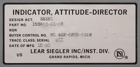 Lot #2601  Space Shuttle Attitude Director Indicator - Image 5
